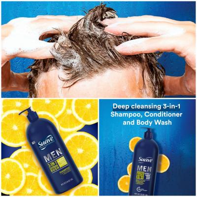 Dầu Gội, Xả và Tắm Suave Men 3in1 Citrus Cho Nam 1.18L của Mỹ * Mùi hương: Citrus Rush (hương cam quýt tươi mát). Sản phẩm này có thêm hương Citrus & Sandalwood (cam quýt và gỗ đàn hương). Dầu Gội, Xả và Tắm Suave Men 3in1 Citrus Cho Nam 1.18L của Mỹ * Mùi hương: Citrus Rush (hương cam quýt tươi mát). Sản phẩm này có thêm hương Citrus & Sandalwood (cam quýt và gỗ đàn hương).