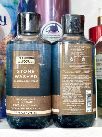 Bath & Body Works Men`s Collection 3-in-1 Hair, Face, & Body Wash với mùi hương Stone Washed. Bath & Body Works Men`s Collection 3-in-1 Hair, Face, & Body Wash với mùi hương Stone Washed.